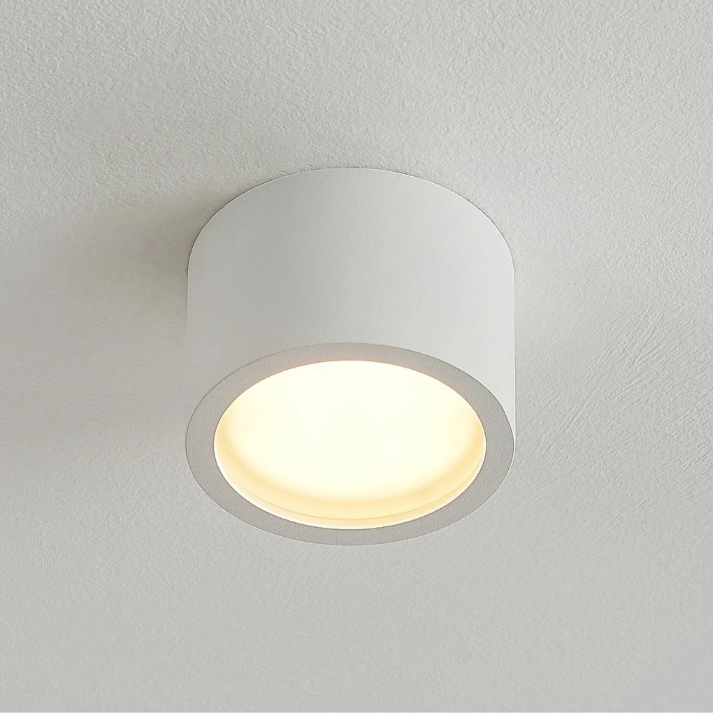 Arcchio faretto Nieva, GX53, bianco, rotondo, Ø 10cm, metallo Nieva Arcchio, dimmerabile, Bianco / Opale, Corridoio, Alluminio, Moderno, Downlight