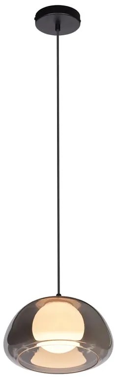 Lampadario Design Marina nero paralume fumo G9 Ø24.5cm NOVECENTO