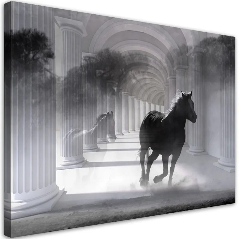 Quadro su tela, Correndo cavallo 3D  Dimensioni 90x60