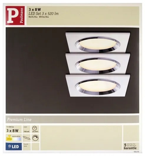 Paulmann 92695 - Set 3x LED 8W dimmerabile incasso DICE 230V