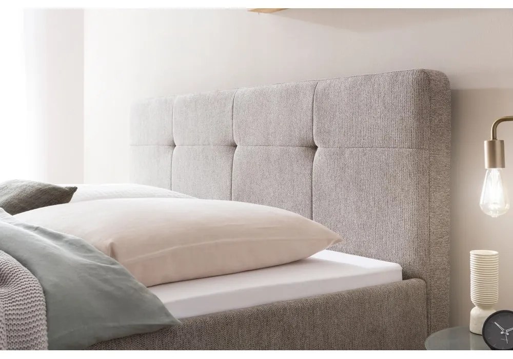 Letto matrimoniale imbottito grigio/marrone rete non inclusa 180x200 cm Smart – Meise Möbel
