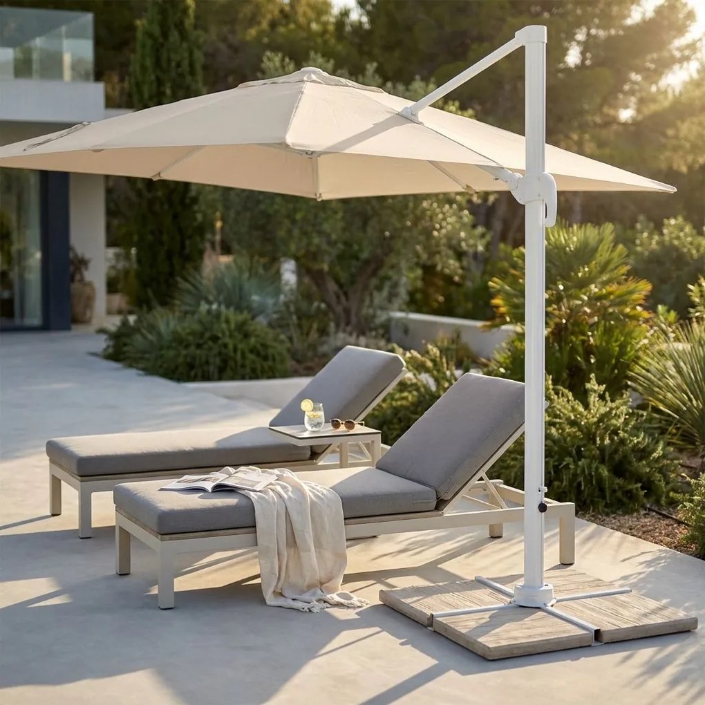 BACTRUS - ombrellone da giardino decentrato 3 x 4 m