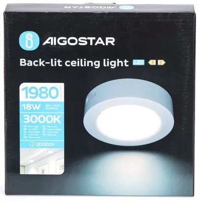 Aigostar - LED Plafoniera LED/18W/230V diametro 22,6 cm 3000K bianco