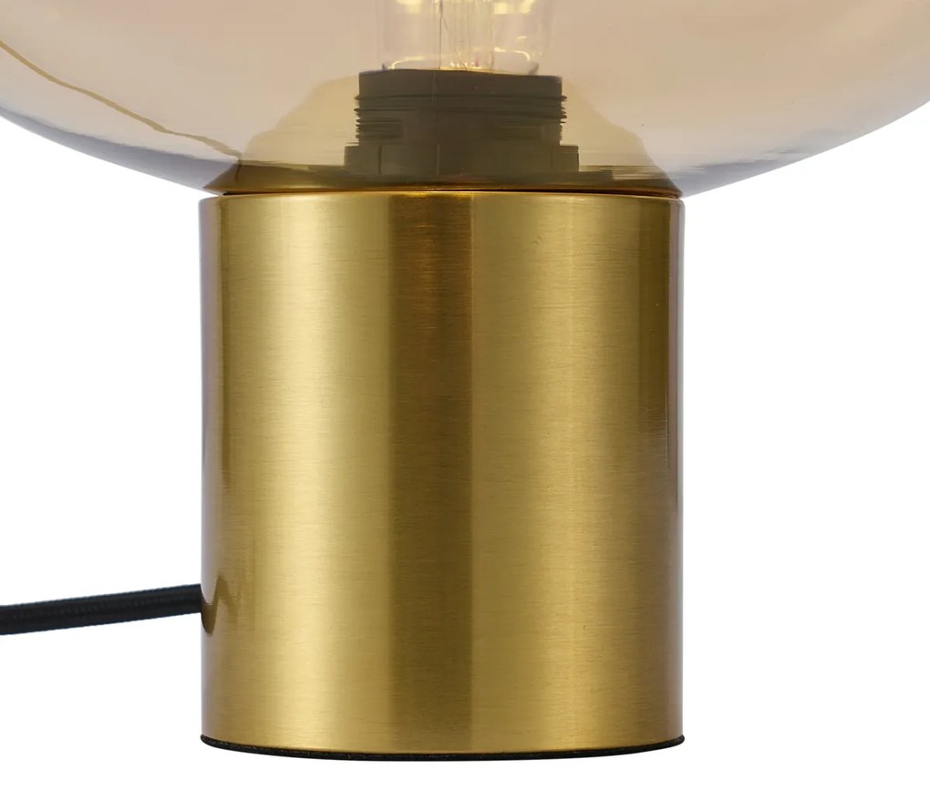 Lampada da tavolo di design in ottone con vetro ambrato - Umbrella