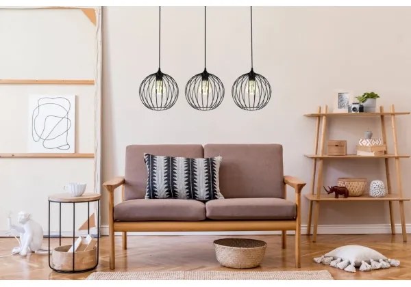 Lampadario a sospensione con filo MATT 3xE27/60W/230V