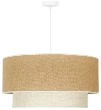 Duolla - Lampadario a sospensione con filo YUTE BOHO 3xE27/15W/230V diametro 60 cm marrone/color crema
