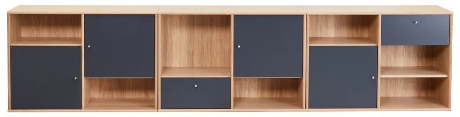 Cassettiera bassa nera in rovere 267x61 cm Mistral - Hammel Furniture