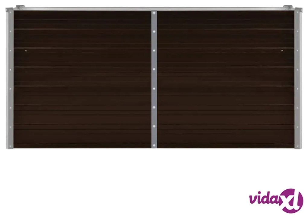 vidaXL Letto Rialzato Giardino Marrone 160x40x77 cm in Acciaio Zincato