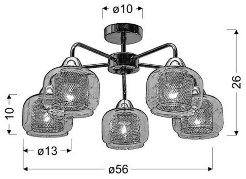 Lampadario da parete RAY 5xE14/40W/230V