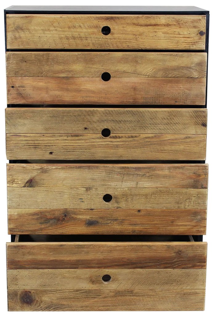 PINUS BLACK - cassettiera in pino riciclato