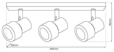 Faretto CINO 3xGU10/8W/230V nero