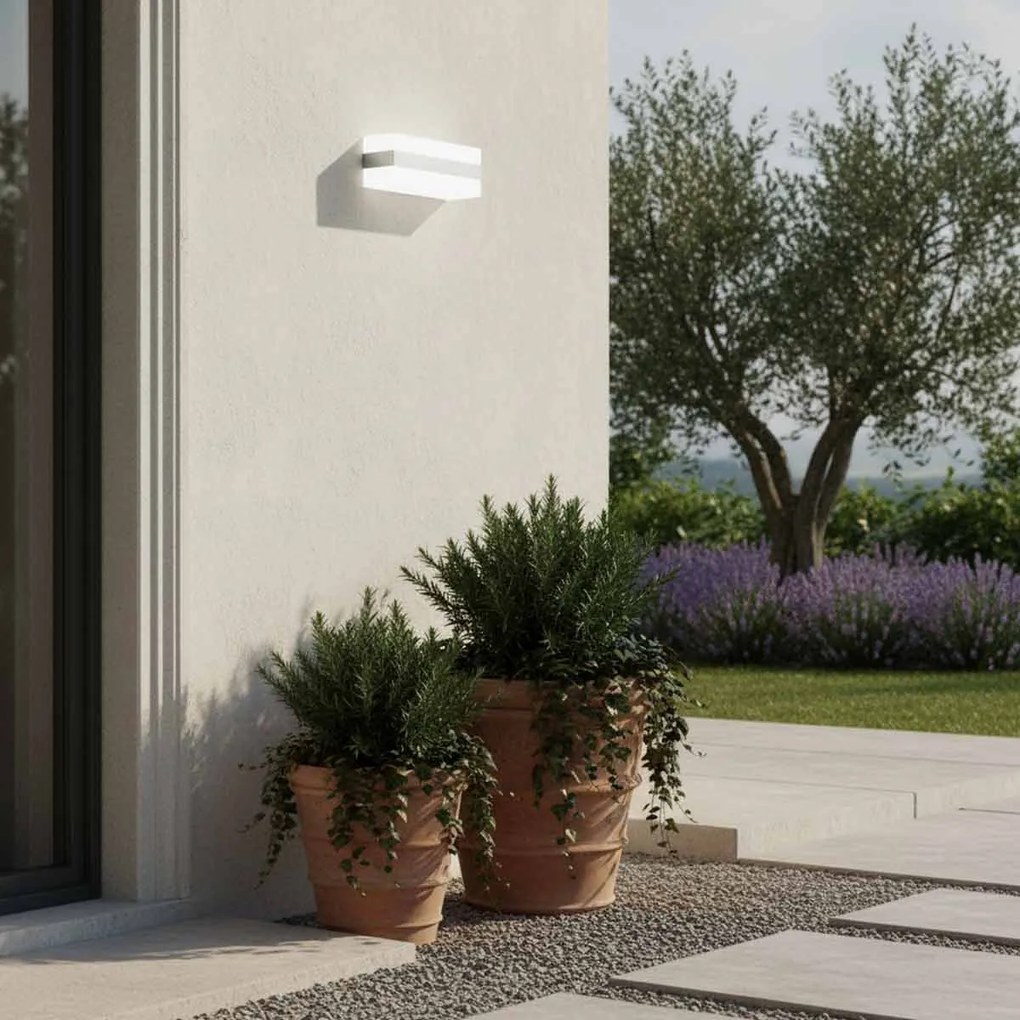 Applique 2xE27 per esterni a Luce Diffusa IP65 Inox - Serie Glow