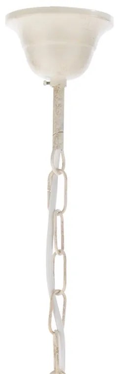 Lampadario Country charm Lampadario DOPPIO GIRO 3 - E14 Bianco beige paralume bianco 3x E14 Ø65cm