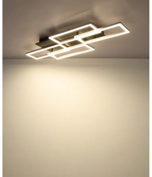 Globo 67359-40A - JEFFRY Lampada da soffitto dimmerabile a LED 40W/230V 32,5x87,5 cm nero + telecomando