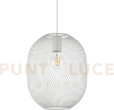 Net sospensione in rete metallica 1 luce attacco e27 24,5cm bianca