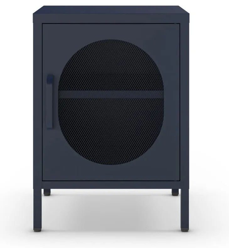 Comodino in metallo blu scuro Diora - Marckeric