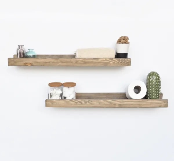 SET 2x Mensola da parete 8x60 cm abete