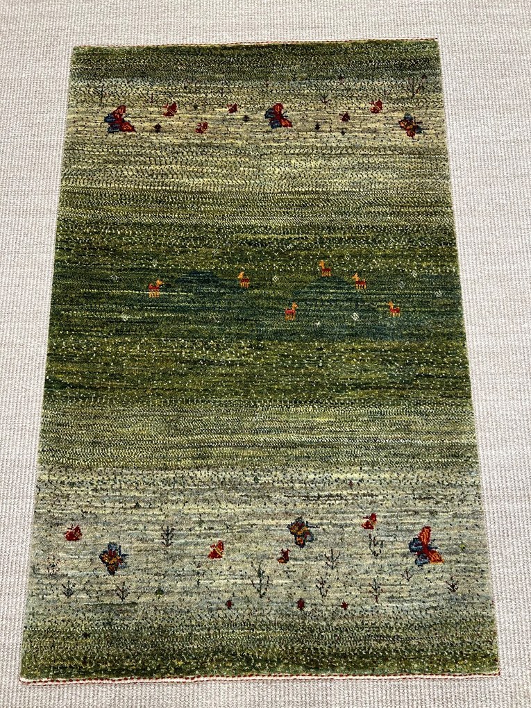Loribaft Tappeto persiano 80x130 Verde (Iran) Annodato A Mano