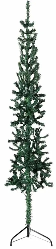 Albero Natale Artificiale Sottile A Metà Supporto Verde 240 Cm /