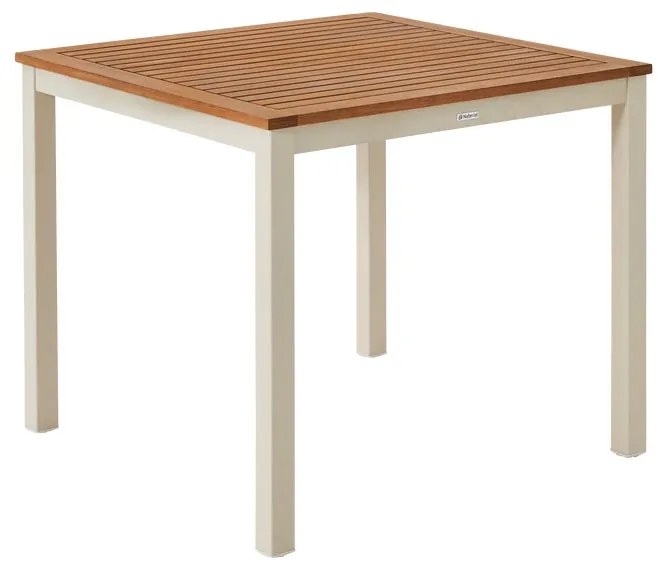 Tavolo da pranzo per giardino NATERIAL in alluminio con piano in eucalipto marrone per 4 persone 89.3x89.3cm