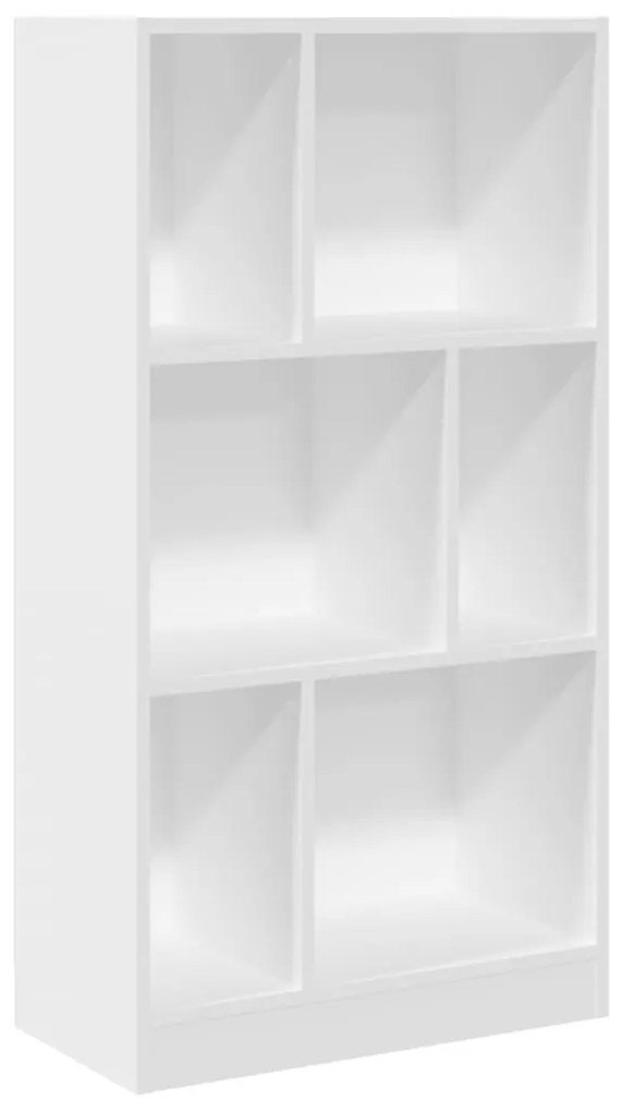 Libreria bianca 57x28,5x107,5 cm in legno multistrato