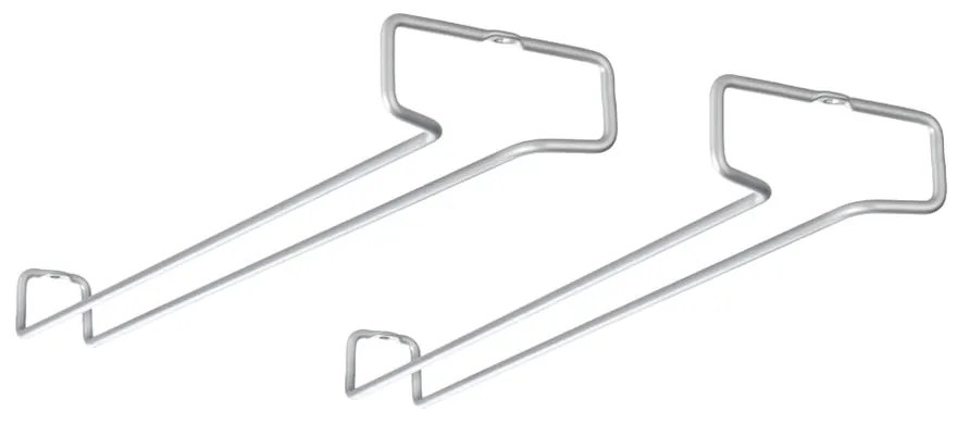 Set di 2 portabicchieri da vino in acciaio da parete Rail - Metaltex