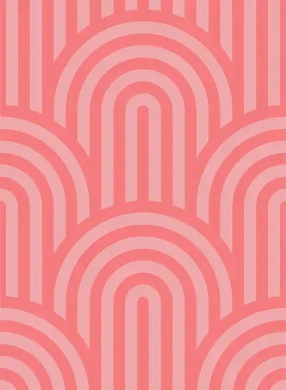 Rebel Walls Carta da parati panoramica Happy Hills - Bubble Gum