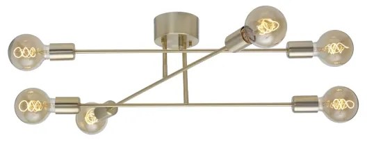 Cottex P7216BM - Lampadario a plafone BATON 6xE27/60W/230V ottone