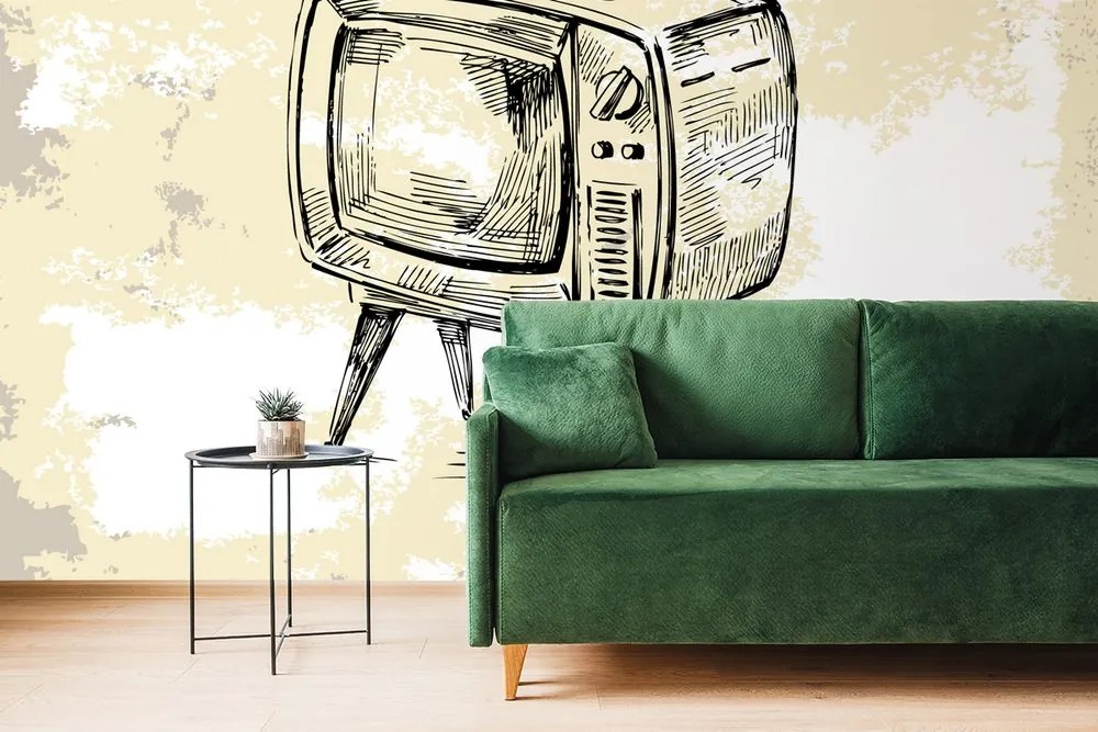 Carta da parati autoadesiva – Televisore retrò
