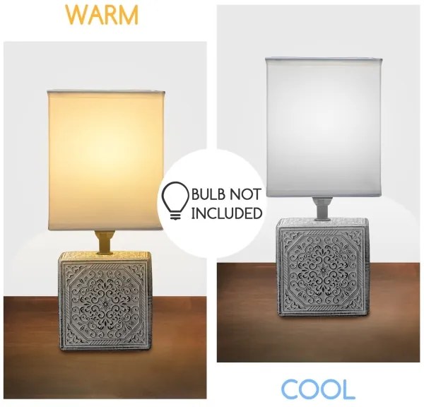 Aigostar - Lampada da tavolo 1xE14/40W/230V grigio/bianco