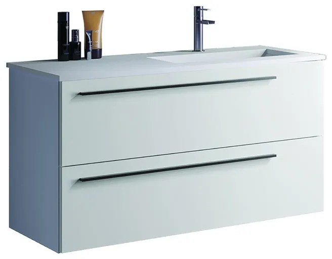 Mobile da bagno sotto lavabo Mia blanco ada L 99.5 x H 55 x P 45 cm 2 cassetti, lavabo non incluso