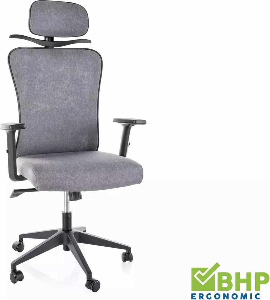 Sedia da ufficio ergonomica Q-080M grigia – 67x50x125 cm