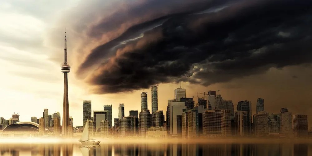 Stampa su tela – Nuvole sopra la città