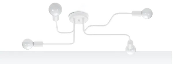 Sollux SL.1442 - Lampadario a plafone VECTOR 4xE27/15W/230V bianco