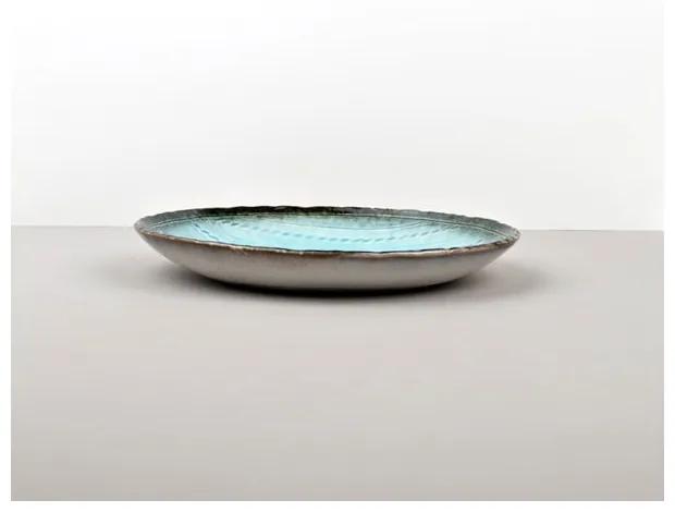 Piatto ovale in ceramica blu, 24 x 20 cm Sky - MIJ