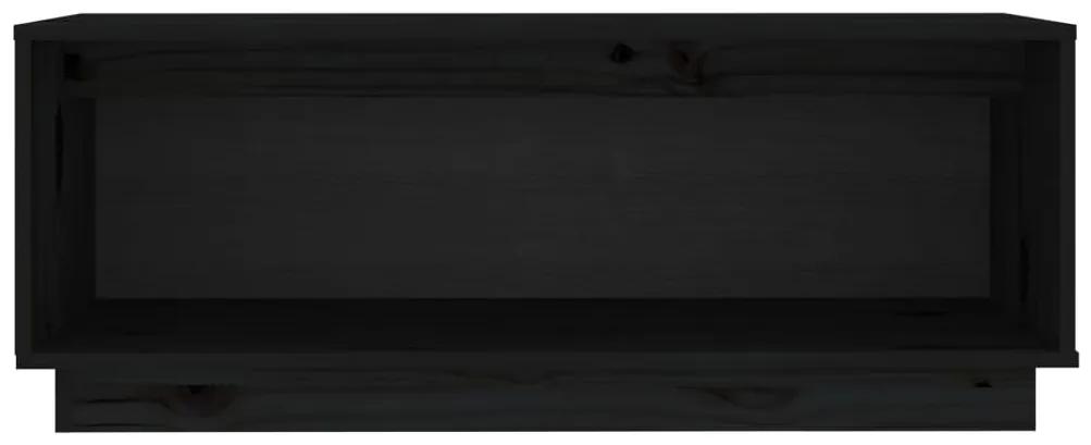 Mobile porta tv nero 90x35x35 cm in legno massello di pino