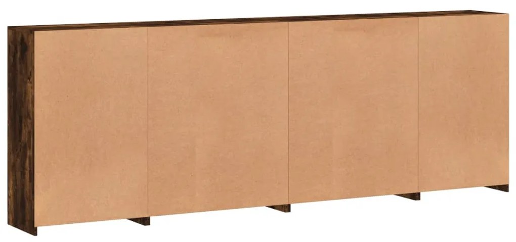 Credenza con Luci LED Rovere Fumo 283x37x100 cm