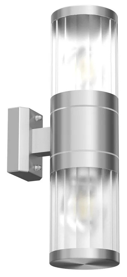 Applique E27 Cilindrica Bidirezionale IP54 da Esterno - Inox