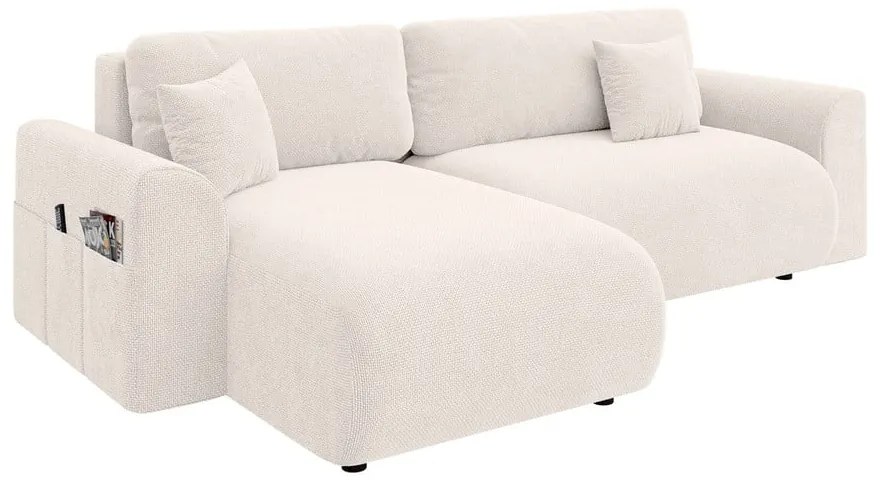 Divano angolare bianco allungabile (con composizione variabile) Lorine – Ropez