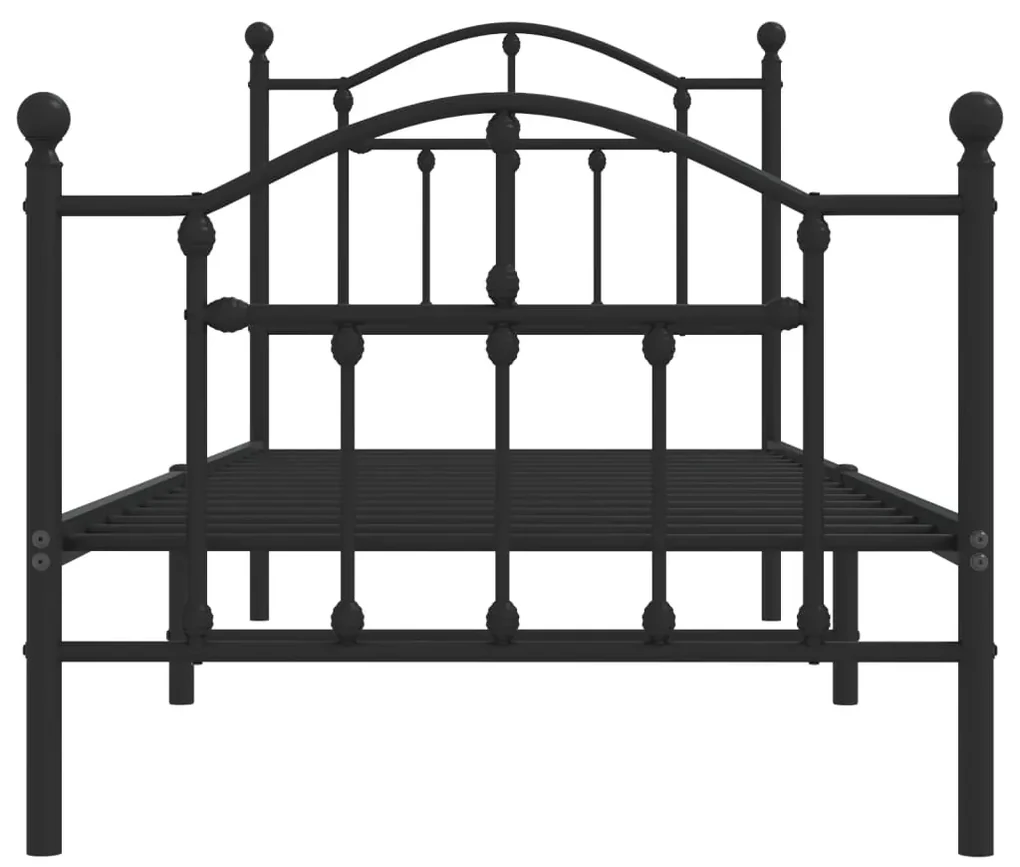 Giroletto con testiera e pediera metallo nero 90x190 cm