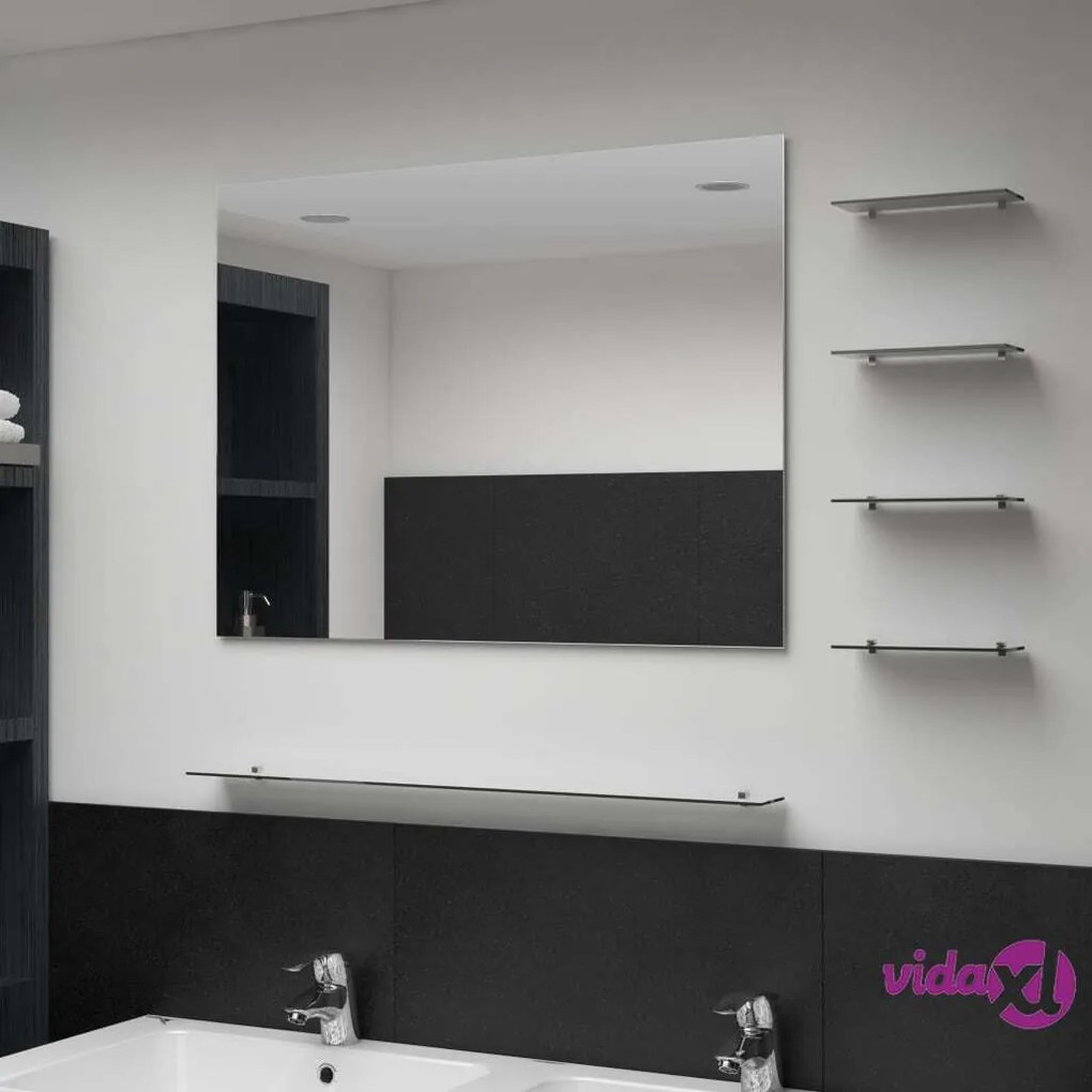 vidaXL Specchio da Parete con 5 Mensole Argento 80x60 cm