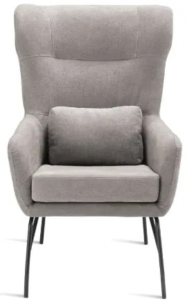 Poltrona in tessuto con gambe in metallo FRY GRIGIO CHIARO