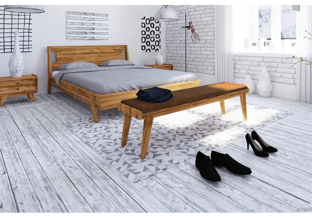 Panchina in rovere con seduta arancione Retro - The Beds