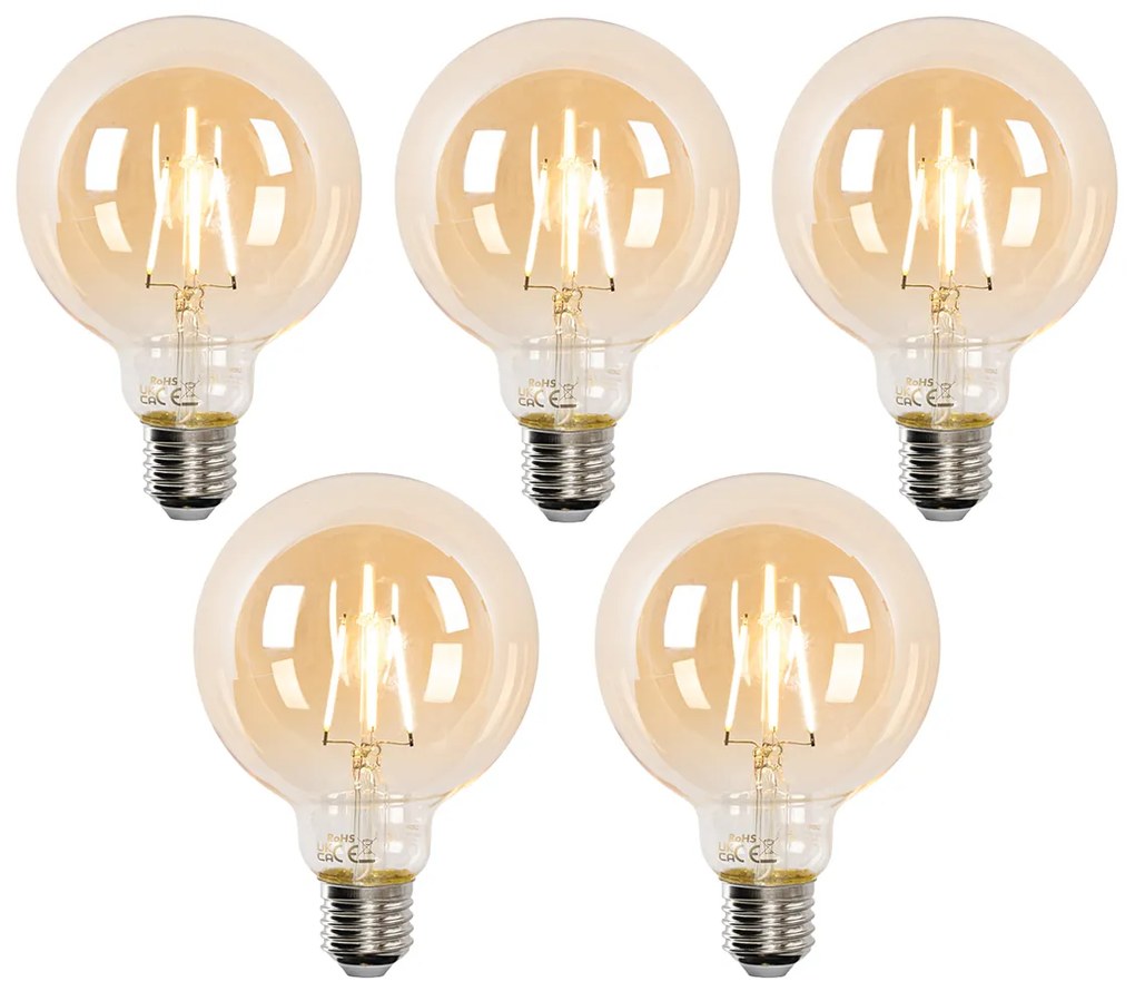 Set di 5 lampadine LED E27 dimmerabili G95 4.9W 320 lm 2500K