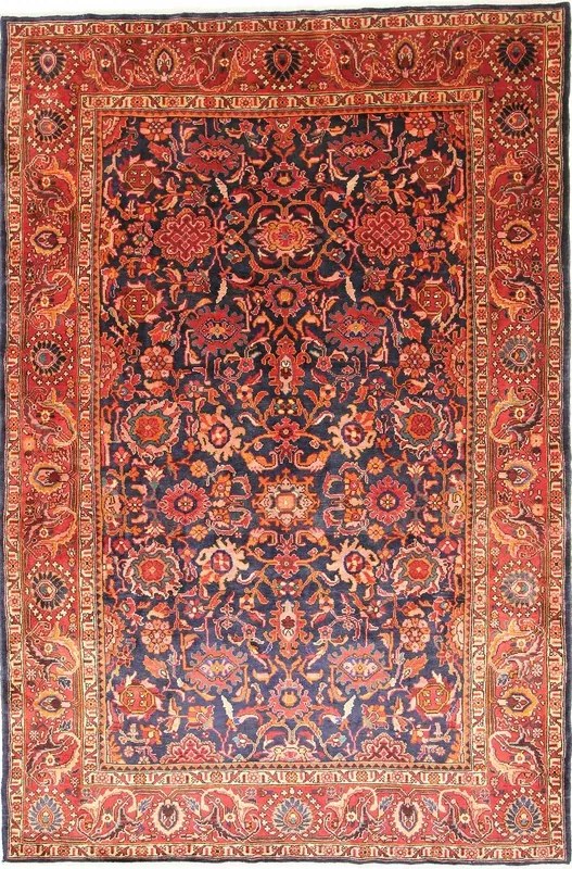 Nanaj Tappeto persiano 220 x 330 Blu (Iran) Annodato A Mano