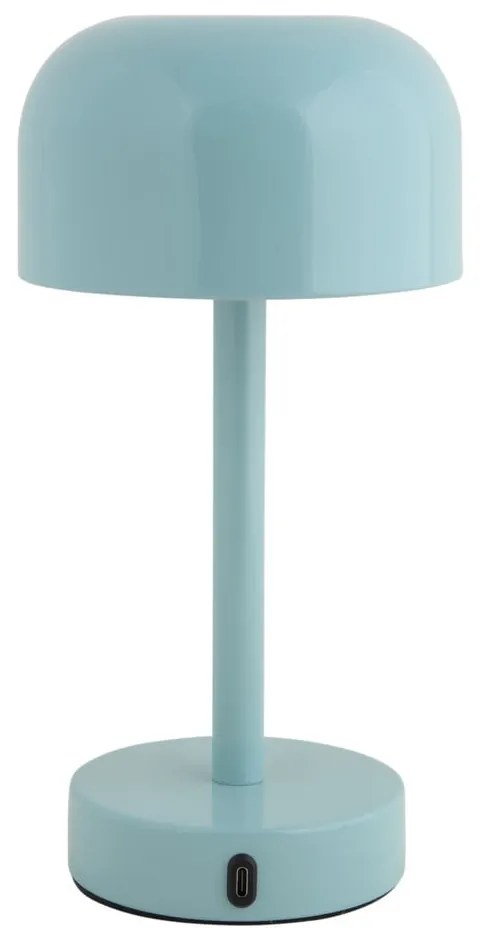Lampada da tavolo a LED di colore azzurro con paralume in metallo (altezza 24,5 cm) James - Leitmotiv