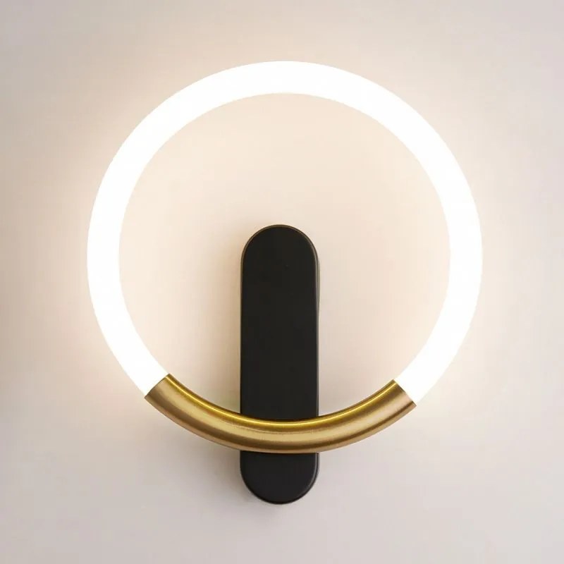 APPLIQUE DA PARETE LED LHJ068-W C BRUSH GOLD/BLACK