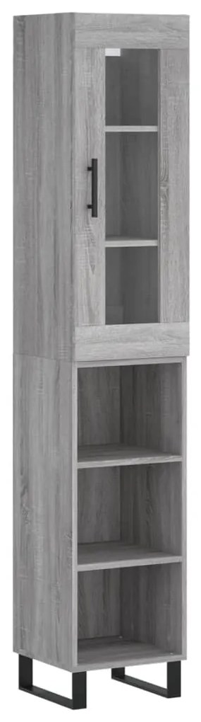 Credenza grigio sonoma 34,5x34x180 cm in legno multistrato