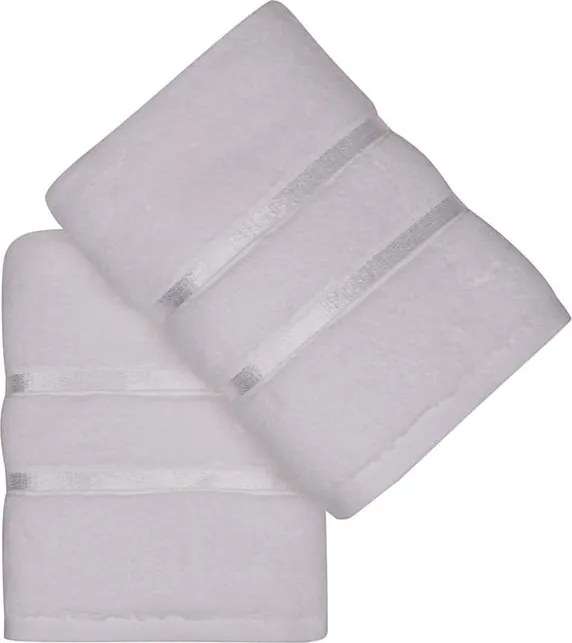 Set di 2 asciugamani in cotone bianco , 50 x 90 cm Dolce - Foutastic