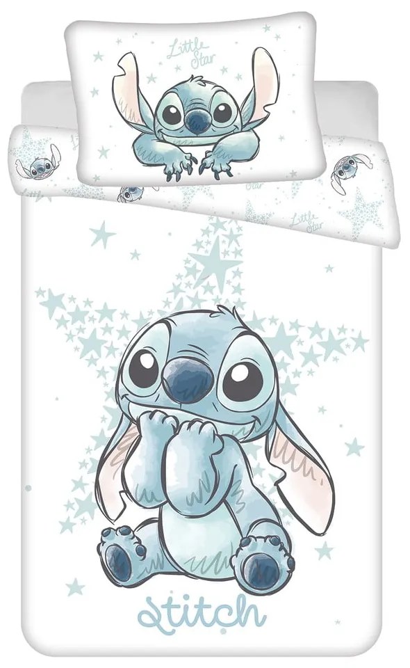 Lenzuolo per culla in cotone bianco 100x135 cm Lilo and Stitch "White Star" - Jerry Fabrics